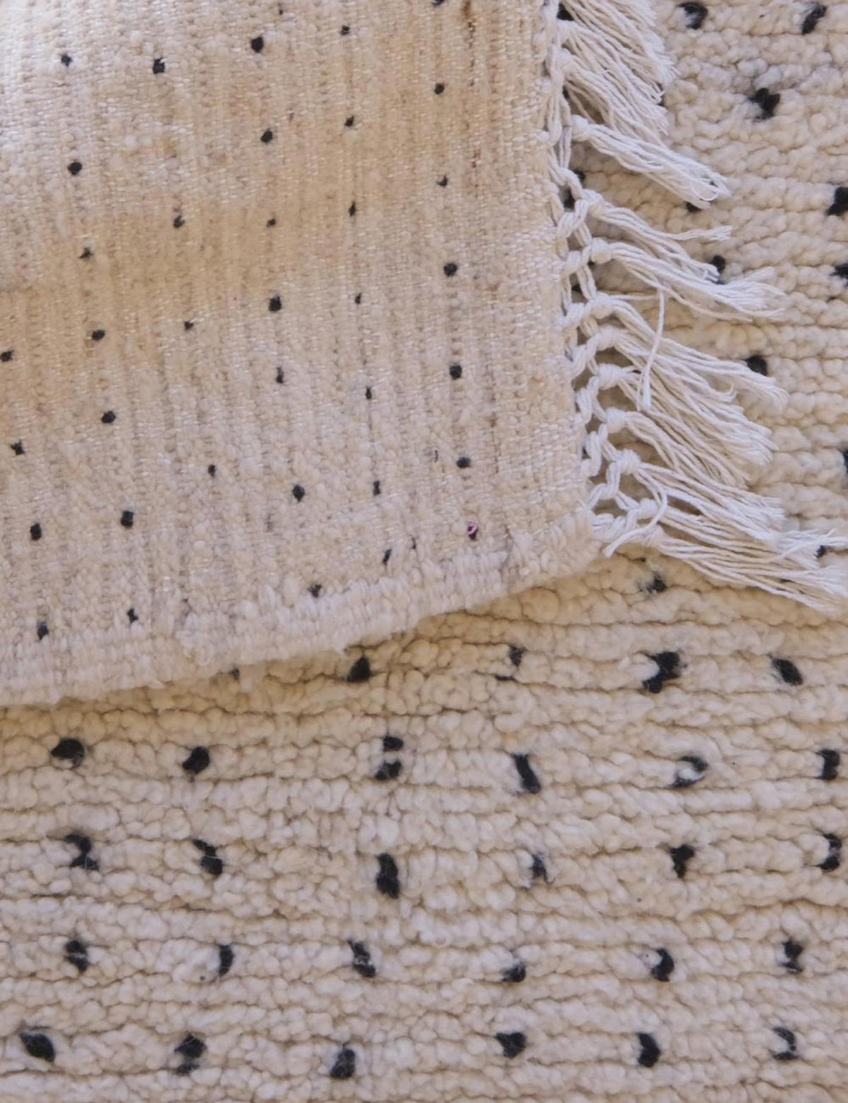 BERBERTEPPICH mit Punkten aus Wolle 250x 350 cm - Weiß, Naturmaterialien (250/350cm) - AFK Living
