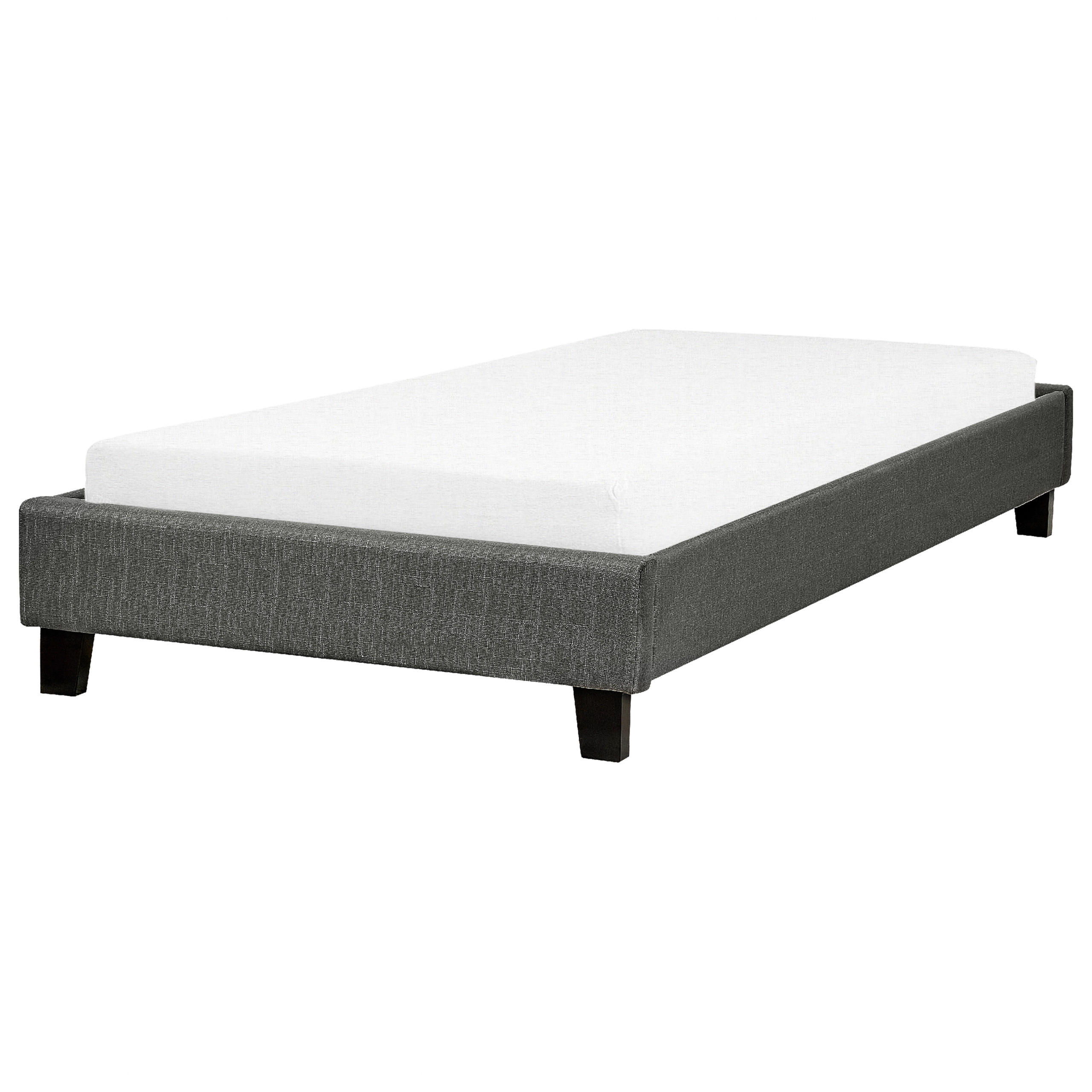 POLSTERBETT mit Lattenrost 90x200 cm Grau Roanne - Grau, Textil (90/200cm) - Beliani