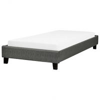 POLSTERBETT mit Lattenrost 90x200 cm Grau Roanne - Grau, Textil (90/200cm) - Beliani