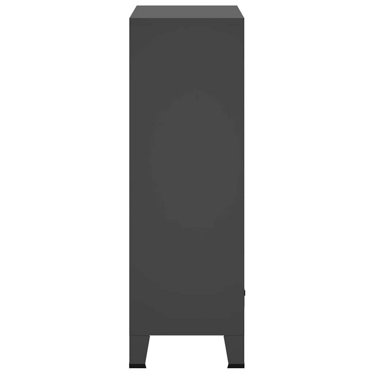 KLEIDERSCHRANK Industrie-Stil Anthrazit 67/35/107 Cm Stahl - Anthrazit, Metall (35/107/67cm) - vidaXL