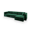 ECKSOFA TOLMO M Grün Velours-Stoff mit Schlaffunktion - Grün, Holz (347/148cm) - MASSENO