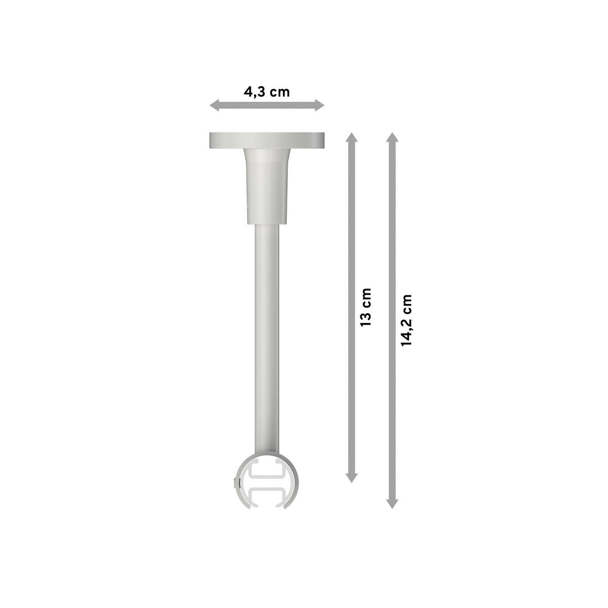INNENLAUF-GARDINENSTANGEN-SET Sonette Verano 280 cm (geteilt in 2 x 140 cm), 1-läufig, 20 mm Ø Weiß - Chromfarben/Weiß, Metall (280cm) - INTERDECO