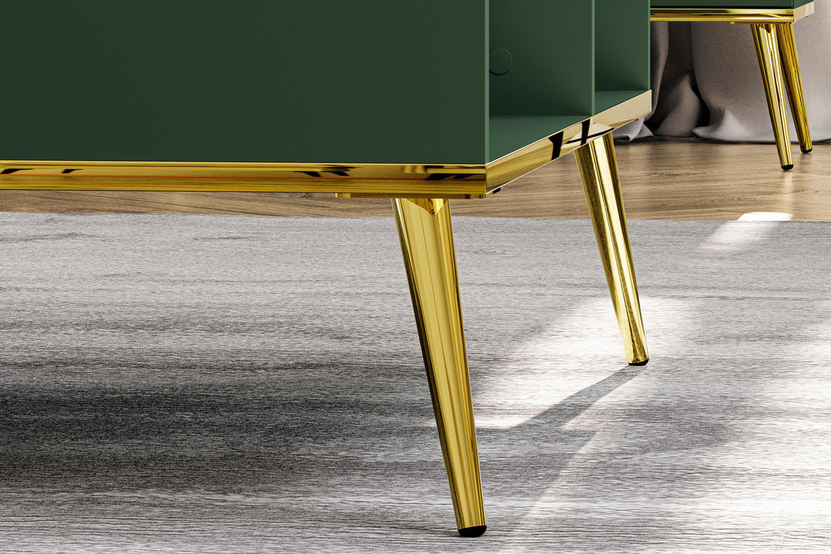 COUCHTISCH ARICIA mit Stauraum, Grün - Grün, Holz (60/90/42cm) - KONSIMO®