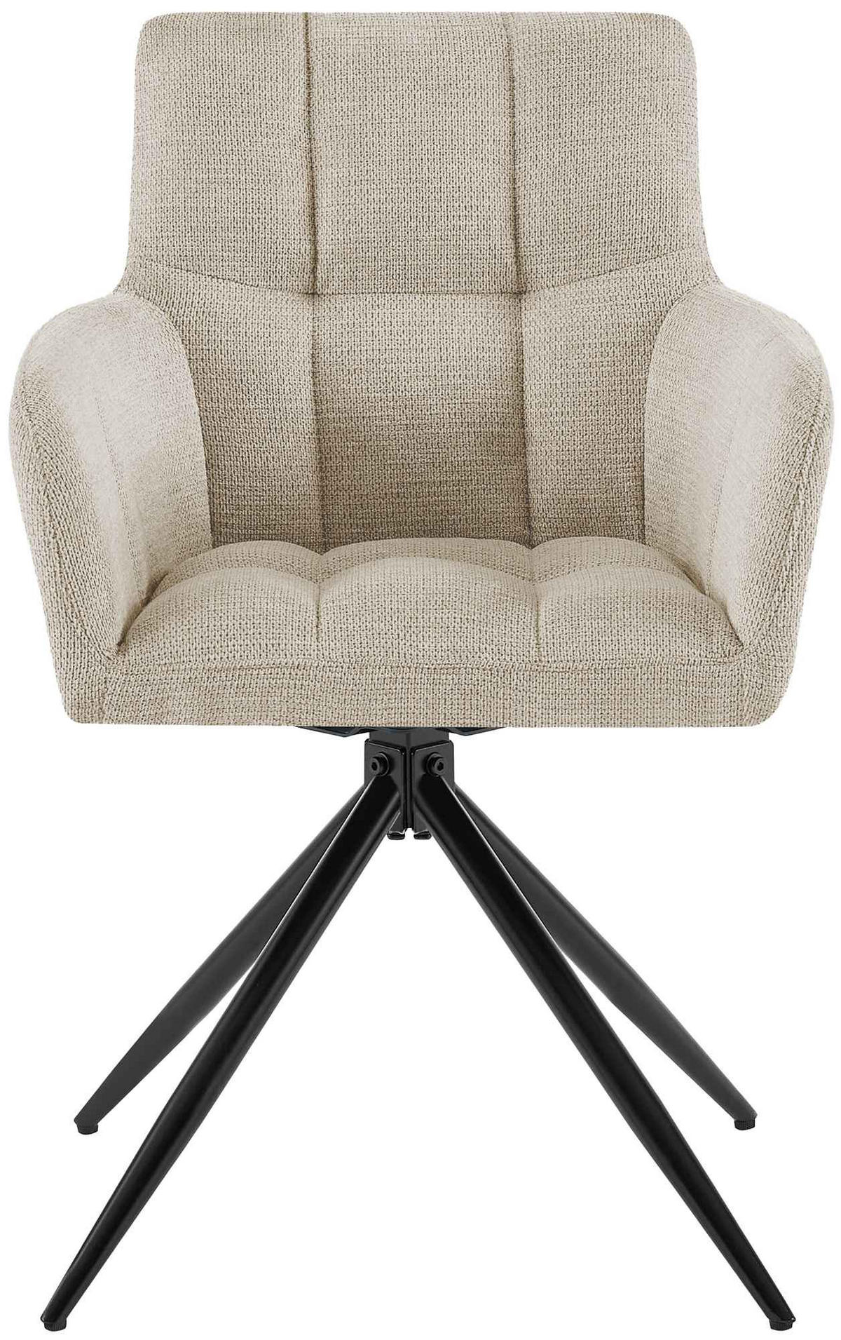 ESSZIMMERSTUHL 2er Set Debas Stoff Creme Wohnzimmerstuhl - Creme, Textil (59/87/59cm) - DELUKE