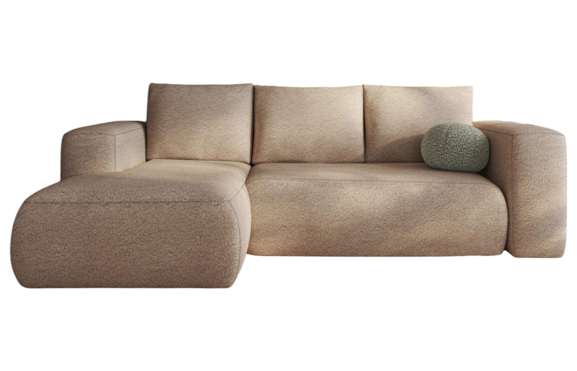 ECKSOFA LAMBI, Beige - Lambi 06 - Beige, Textil (114/266cm) - Moderno Meble