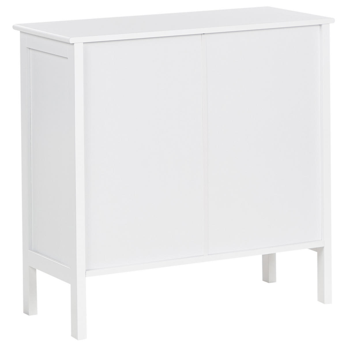 SIDEBOARD se skleněnými dveřmi 80 cm Bílý Miram - bílá, kompozitní dřevo (80/78/36cm) - Beliani