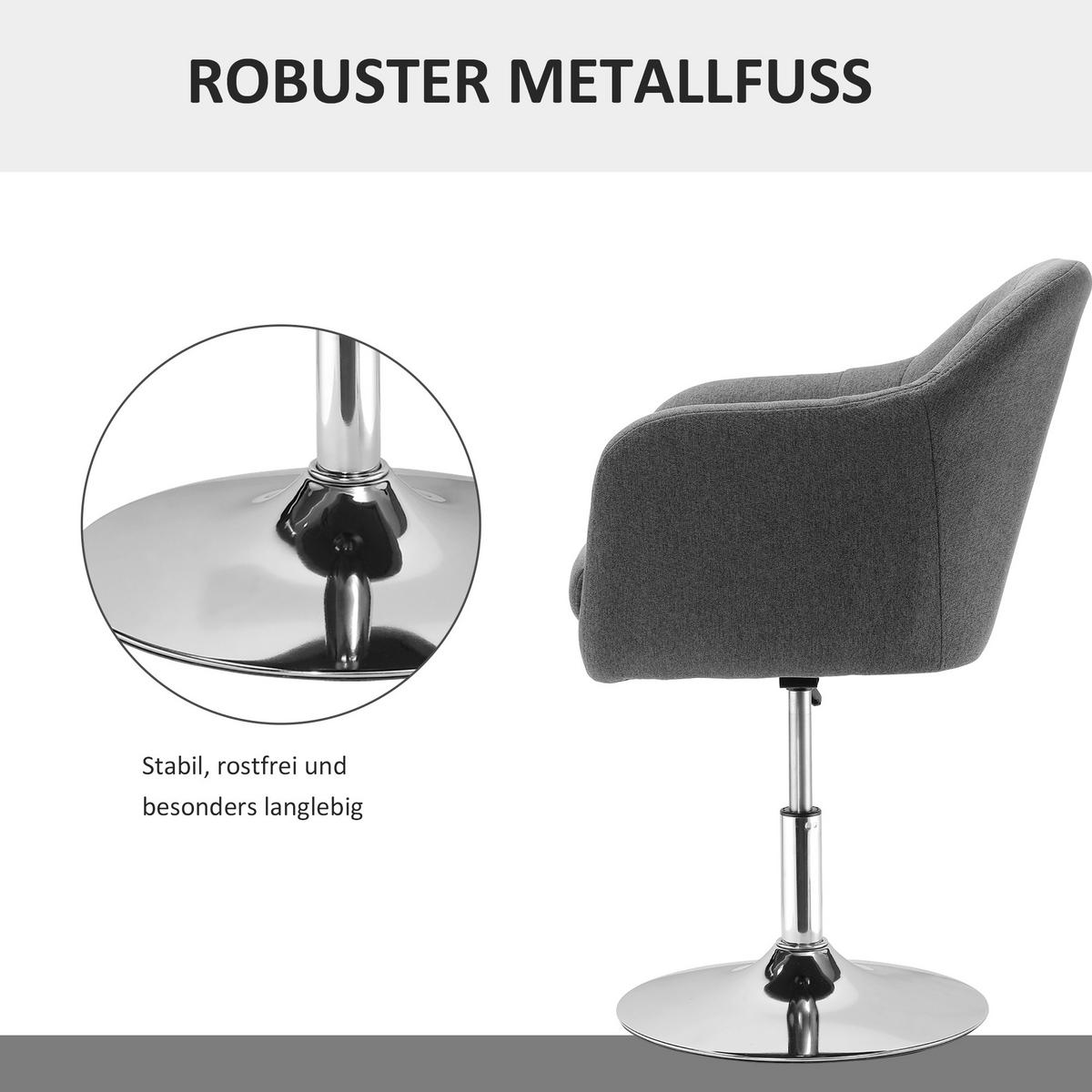ARBEITSHOCKER Drehhocker Drehstuhl Bürostuhl höhenverstellbar Polyester Grau - Dunkelgrau, Kunststoff (60/91/60cm) - HOMCOM