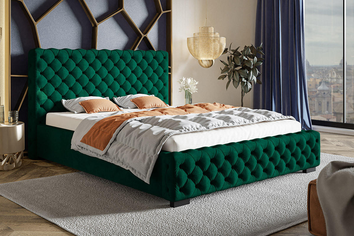 BETT Butelgrün BEN 12 180x200 cm - Grün, Textil (180/200cm) - Sepro Meble