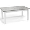 ESSTISCH Molly rechteckig ausziehbar, Grauer Beton 120-160/67/75 cm - Hellgrau/Weiß, Holz/Holzwerkstoff (120/67/75cm) - WFL GROUP