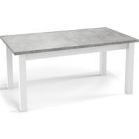 ESSTISCH Molly rechteckig ausziehbar, Grauer Beton 120-160/67/75 cm - Hellgrau/Weiß, Holz/Holzwerkstoff (120/67/75cm) - WFL GROUP