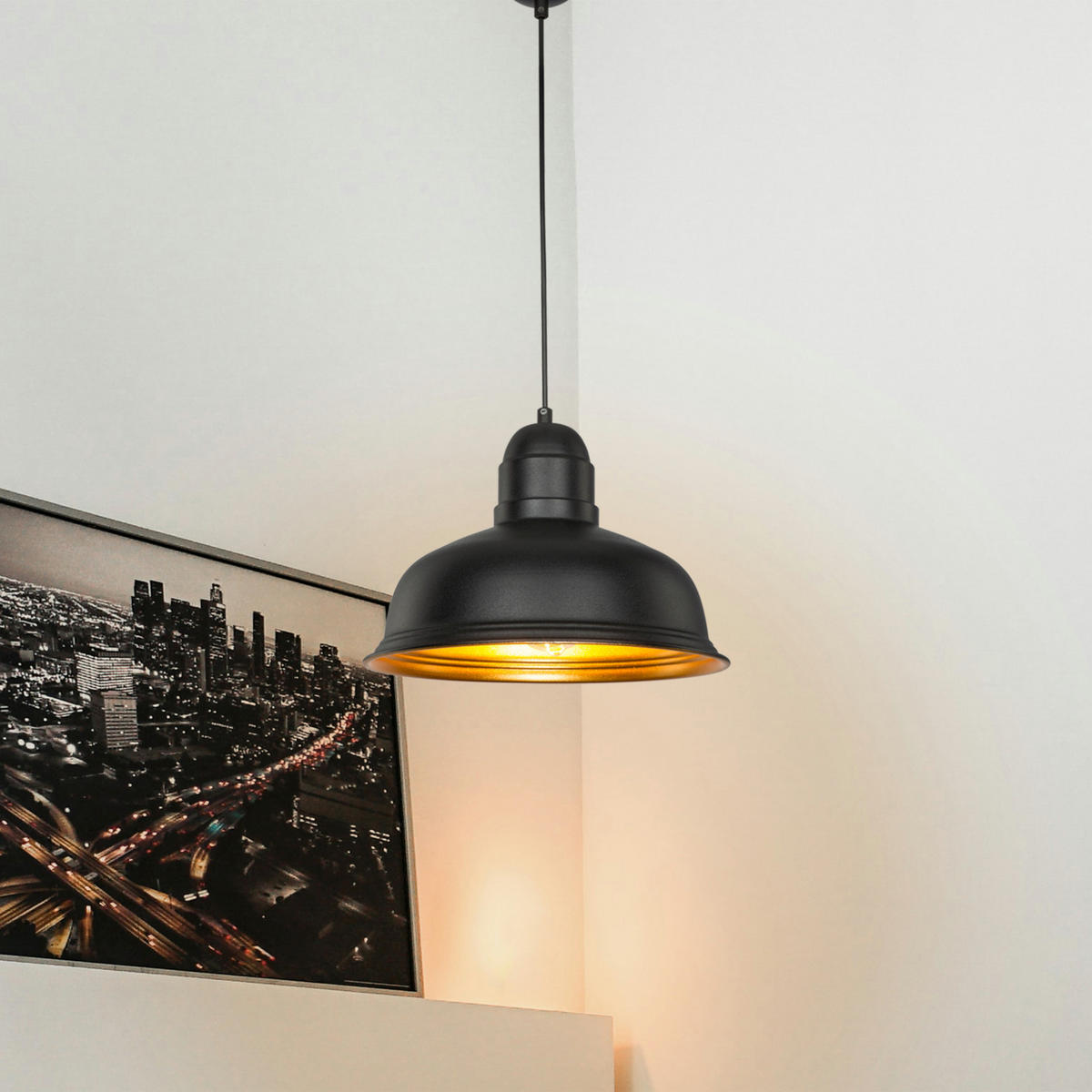 HÄNGELEUCHTE Aylesbury - Schwarz, Metall (31/31/93cm) - lux.pro