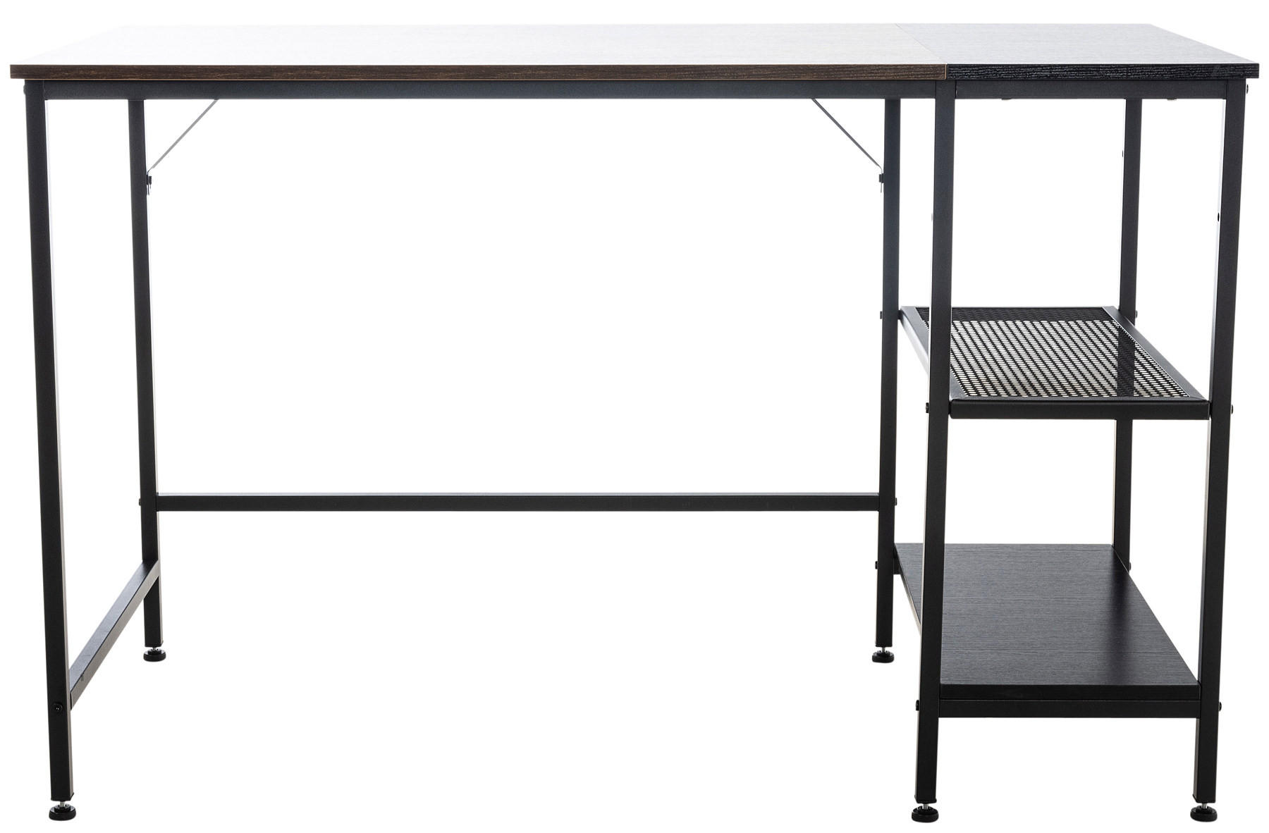 SCHREIBTISCH 120/60/76 cm Holz schwarz/braun - Schwarz/Braun, Holz/Metall (60/120/76cm) - CLP