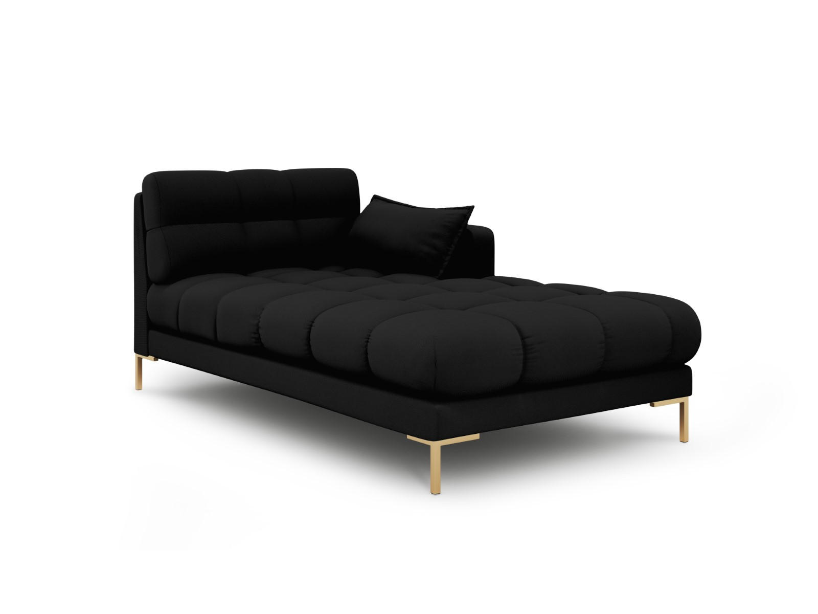 CHAISELONGUE rechts Mamaia aus strukturiertem Stoff schwarz - Schwarz, Textil (102/75/185cm) - Micadoni