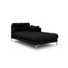 CHAISELONGUE rechts Mamaia aus strukturiertem Stoff schwarz - Schwarz, Textil (102/75/185cm) - Micadoni