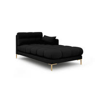 CHAISELONGUE rechts Mamaia aus strukturiertem Stoff schwarz - Schwarz, Textil (102/75/185cm) - Micadoni
