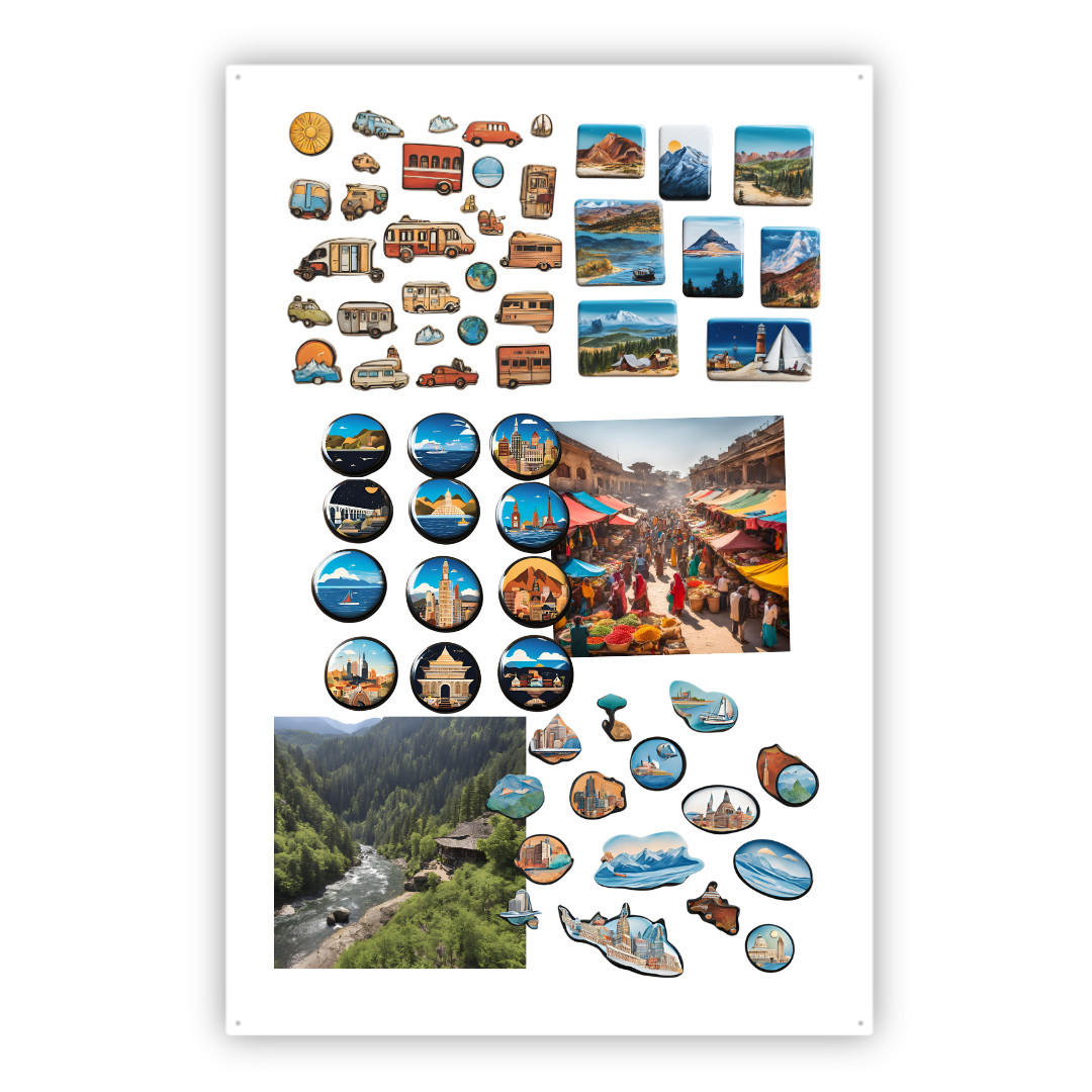 MAGNETTAFEL Klein & Groß Weiß 60x40 cm - Magnetisches Stahlboard für Magnete, Fotos und Notizen, Beschreibbar - Weiß, Metall (40/60/0.7cm) - ANWICAR