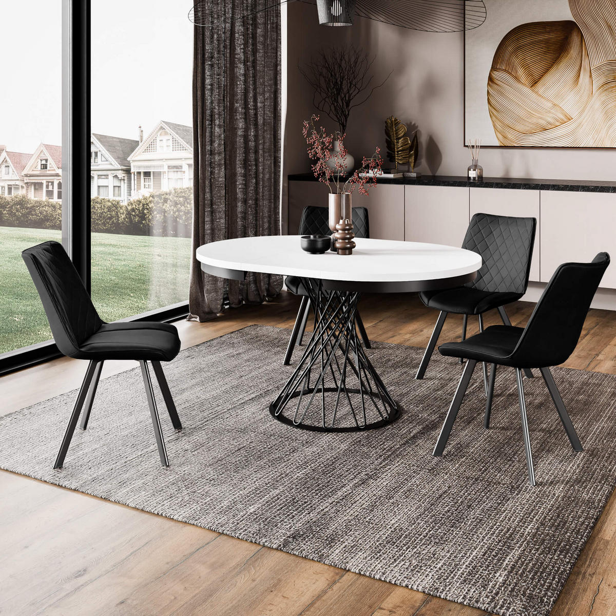 STUHL LUXI K520 - Schwarz, Holzwerkstoff/Metall (46/80/47cm) - Meblini