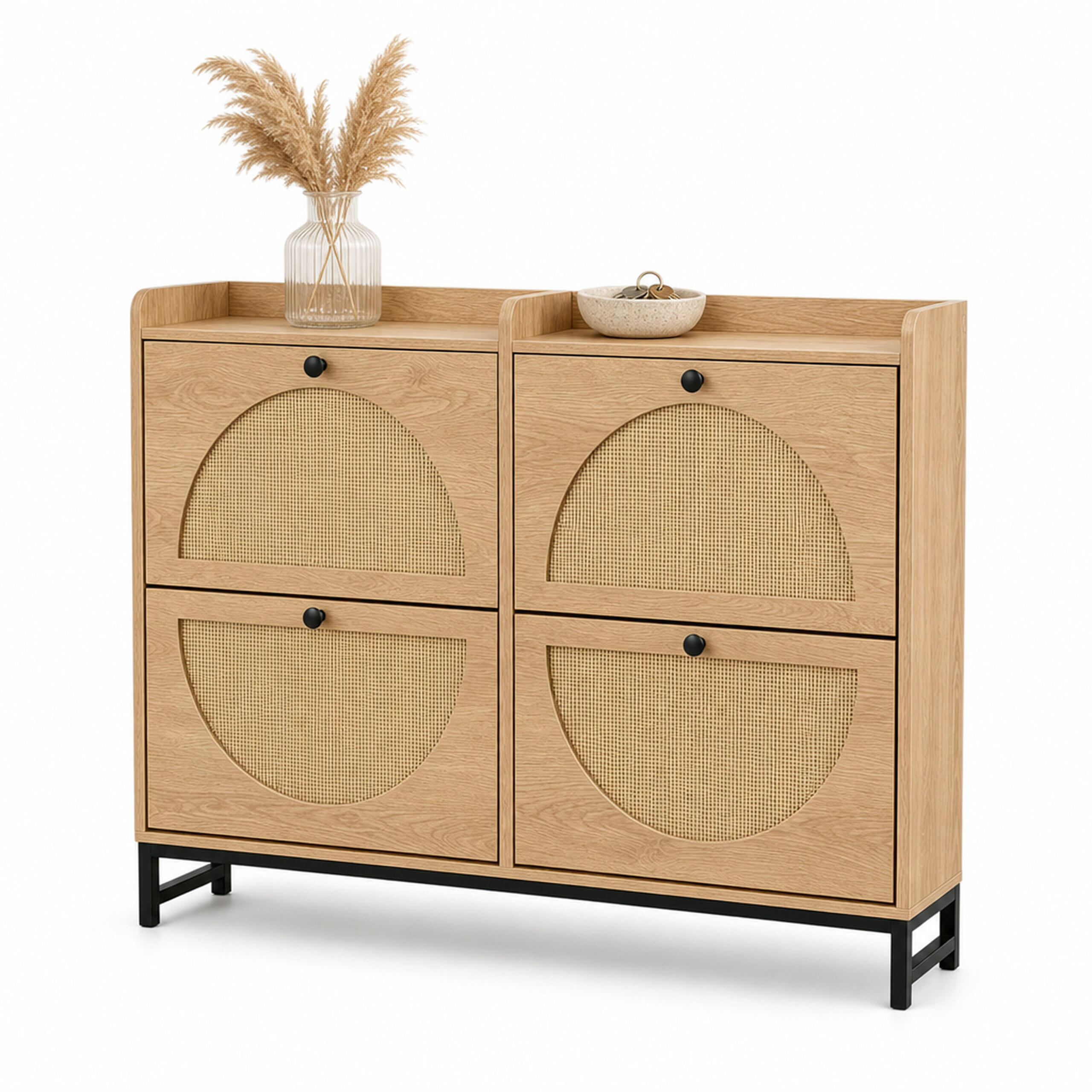 Relaxdays Schuhschrank Hellbraun 120x90x24 cm