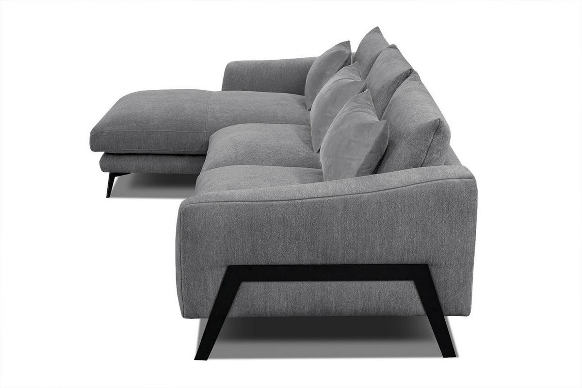 ECKSOFA WINTER 4-Sitzer, grau - Schwarz/Grau, Holzwerkstoff/Textil (158/269cm) - Courtois Laville