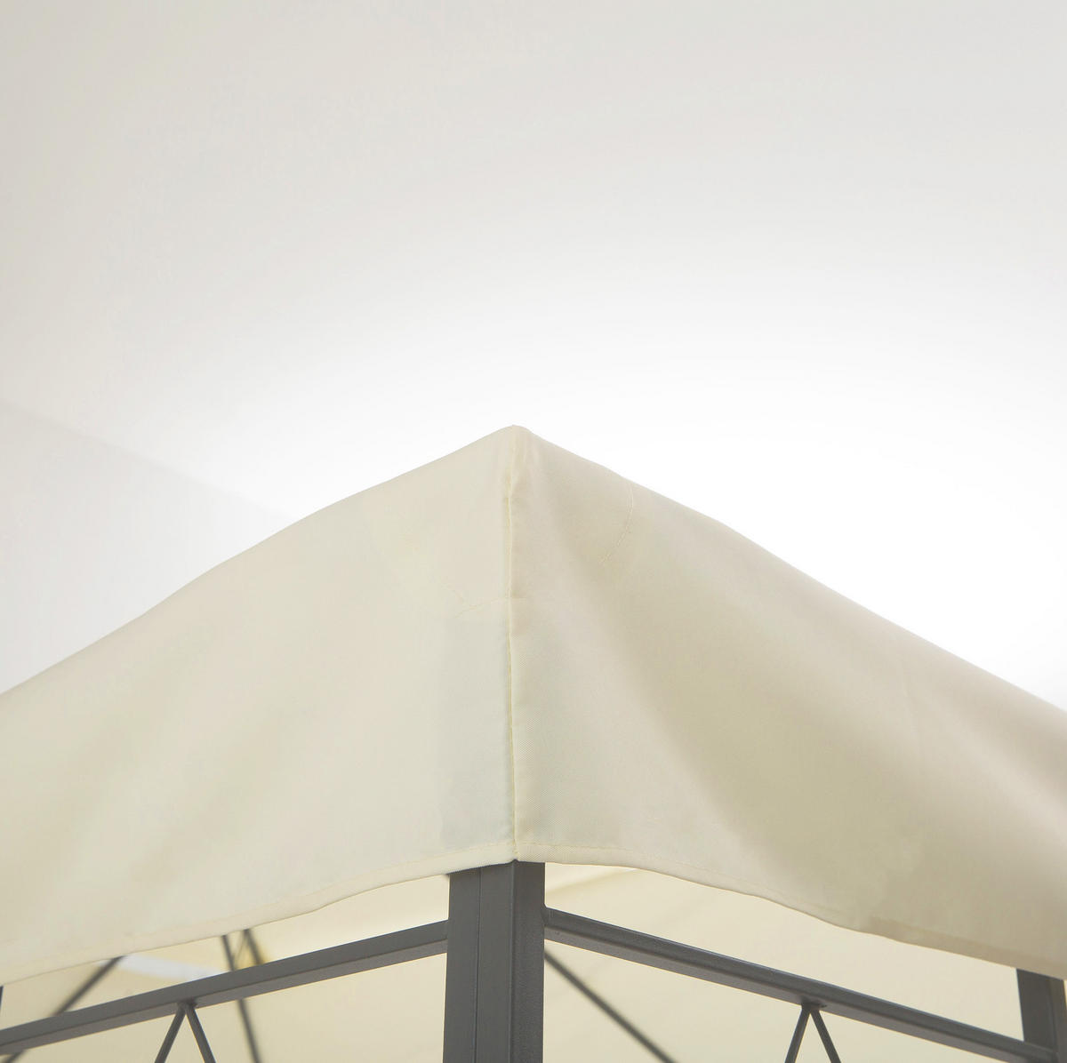 PAVILLON-ERSATZDACH 300/400 cm mit Winddach und 8 Abflusslöchern, Cremeweiß - Weiß, Textil (300/20/400cm) - Redom