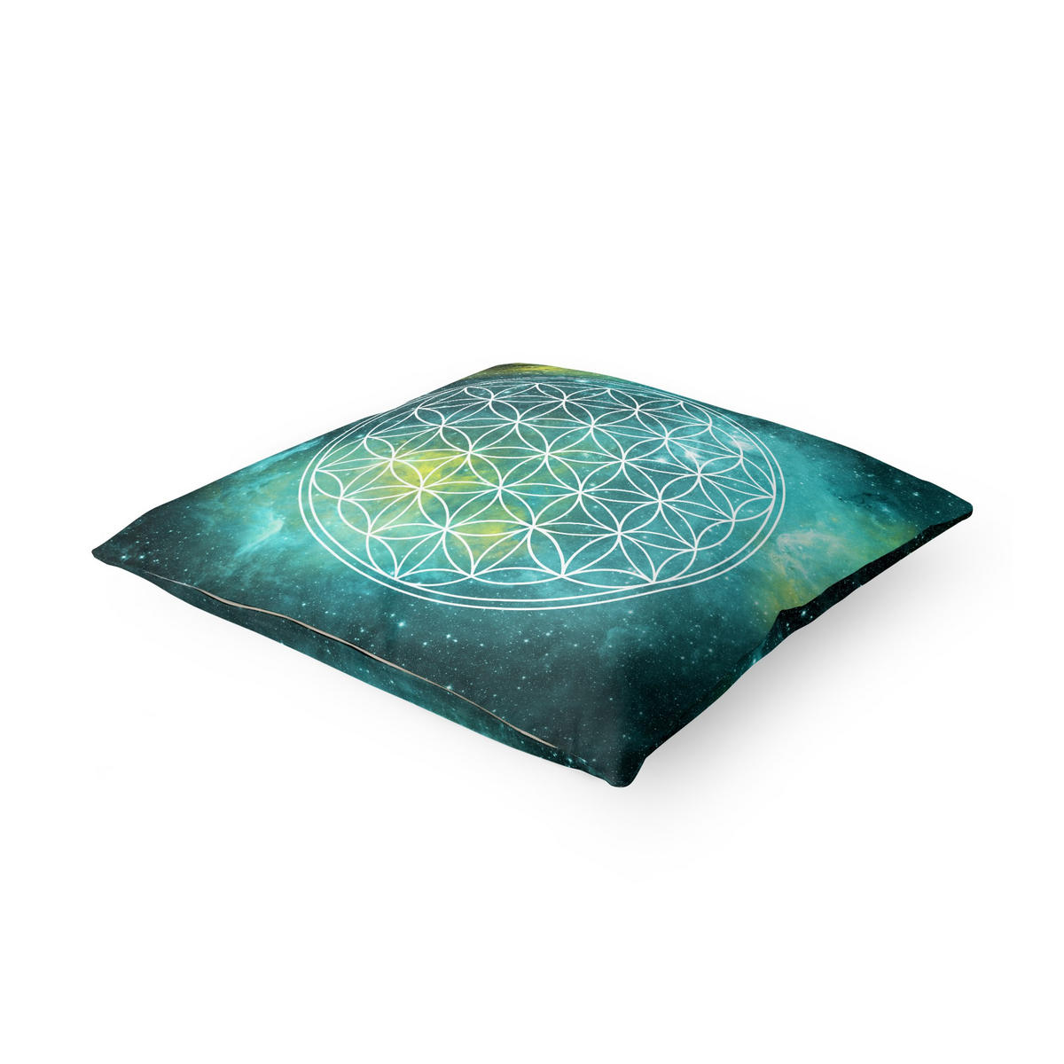 DEKOKISSEN Blume des Lebens im Licht der Sterne 50/50 cm - Weiß, Textil (50/50/10cm) - Bilderwelten