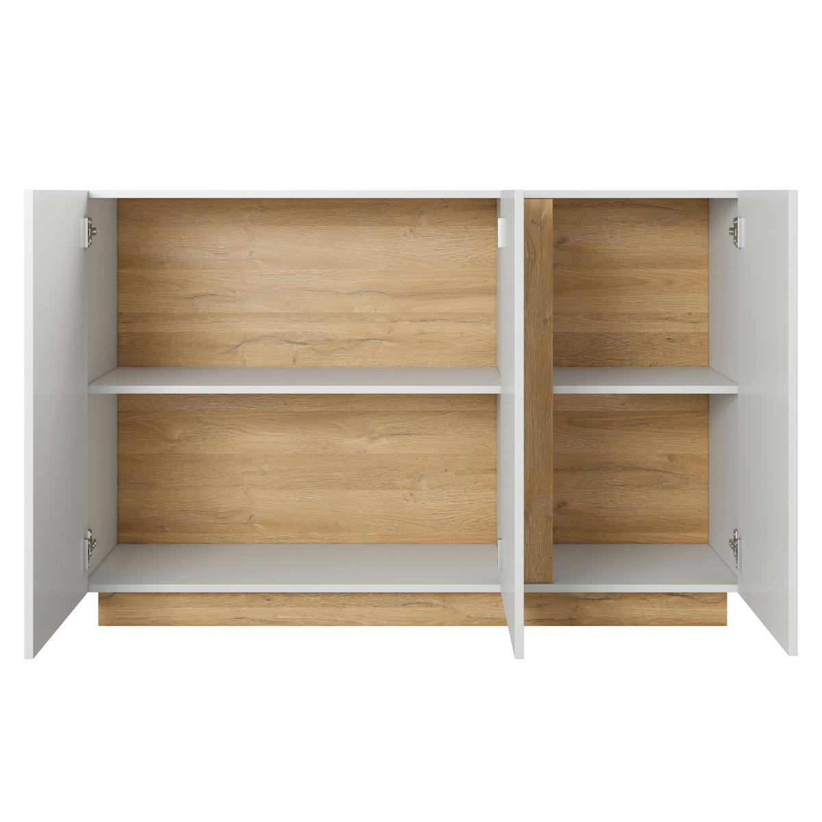 SIDEBOARD ANDEBU KOM2 ABS-Kante Weiß Weiß - Weiß, Glas/Holzwerkstoff (138/91/40cm) - Komodee