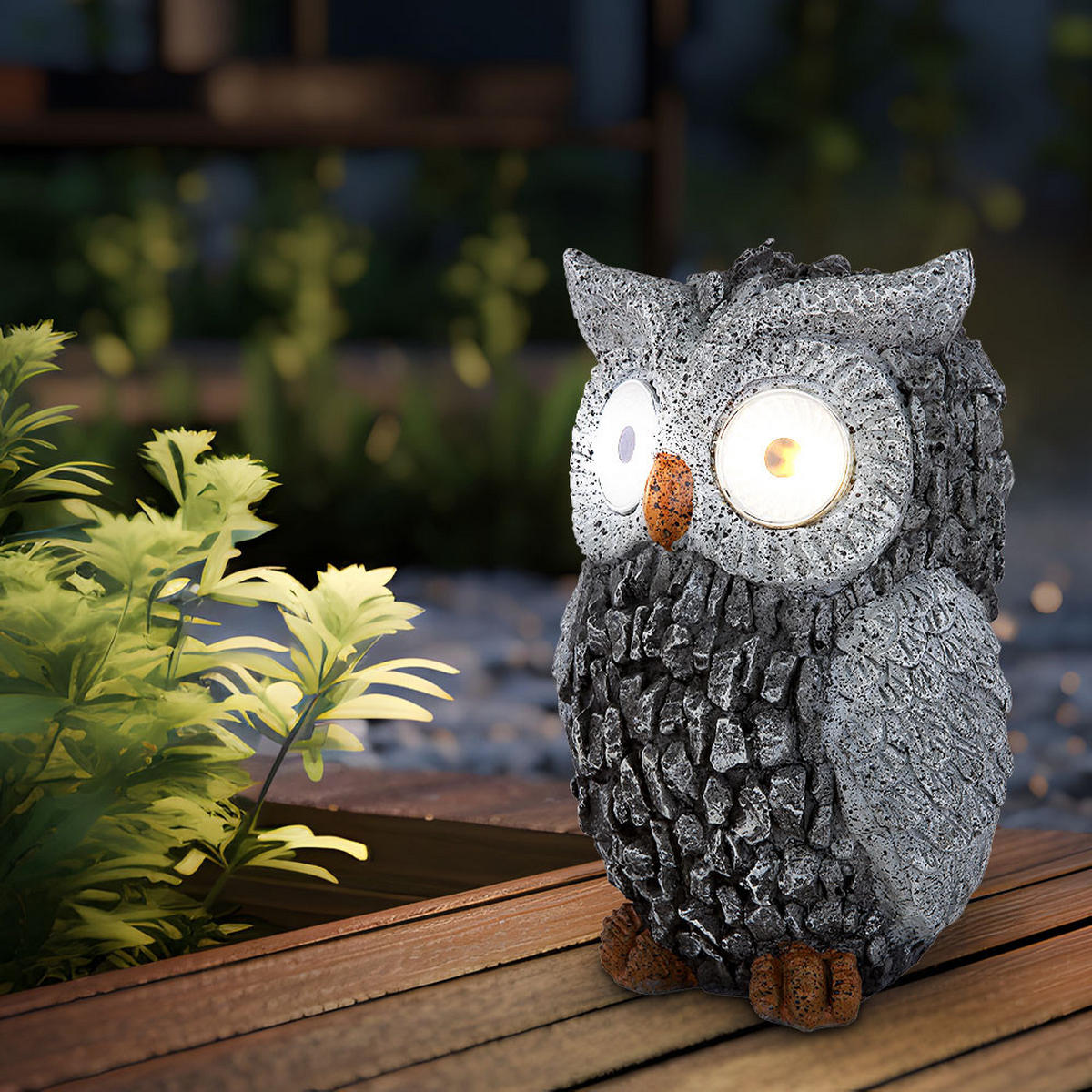 LED AUSSENLEUCHTE Steinoptik Grau 2er Set - Grau, Kunststoff (13.5/11.5/19.5cm) - Globo Lighting