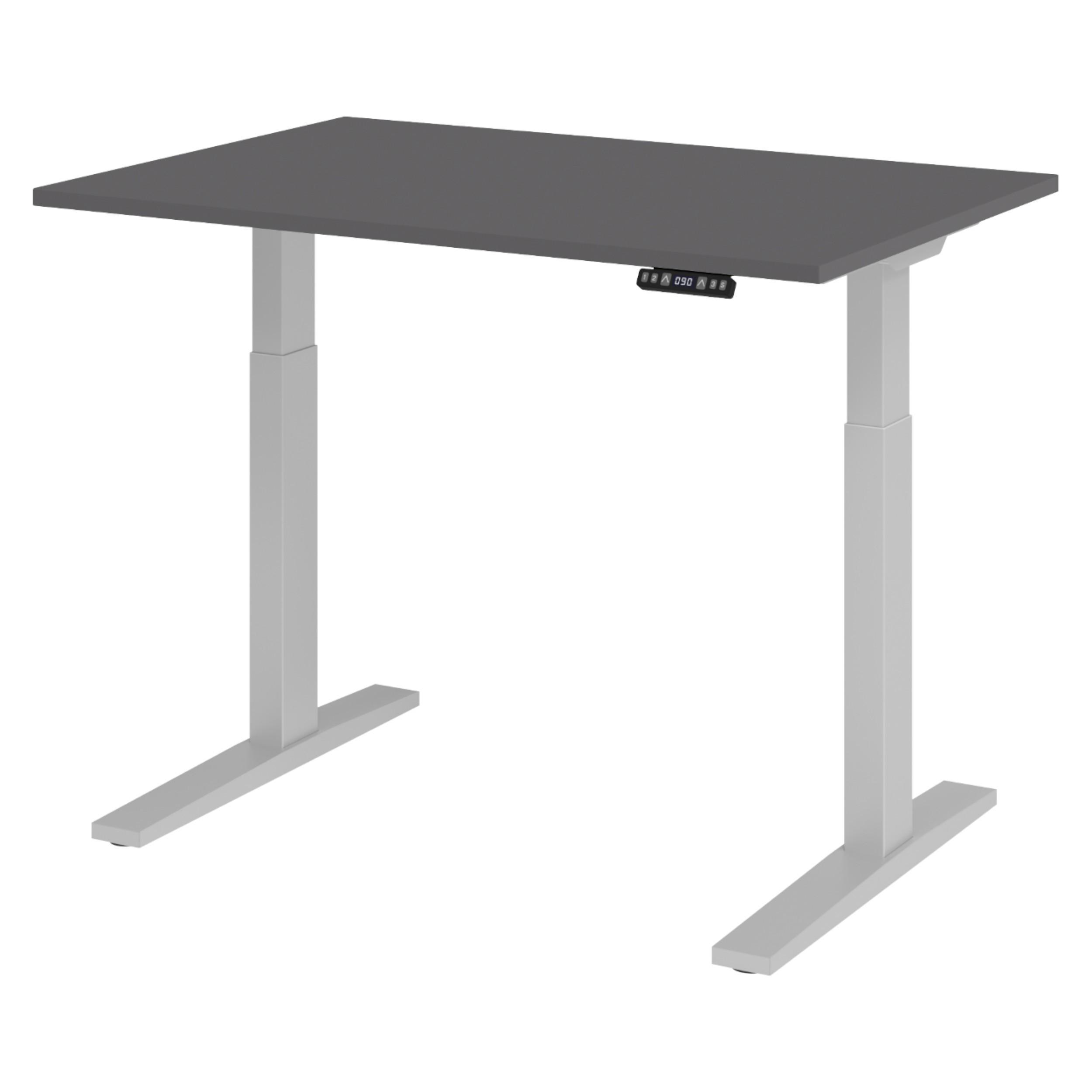 SCHREIBTISCH elektrisch XMKA 80/120/74 cm in Graphitfarben/Silberfarben - Silberfarben/Graphitfarben, Holzwerkstoff (80/120/74cm) - bümö