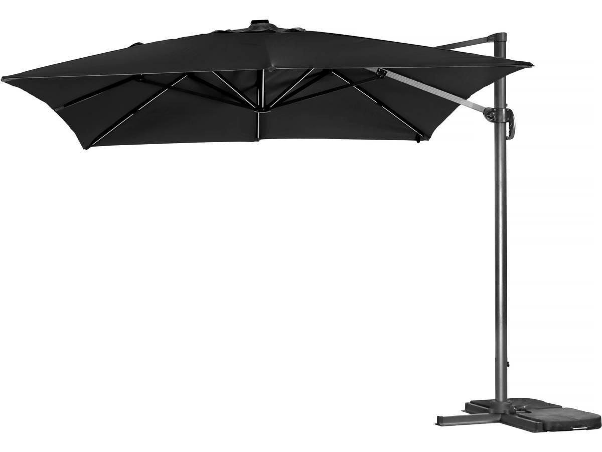 SONNENSCHIRM sun 3 luxe Schwarz - Schwarz, Metall (300/300cm) - Habitat Garten