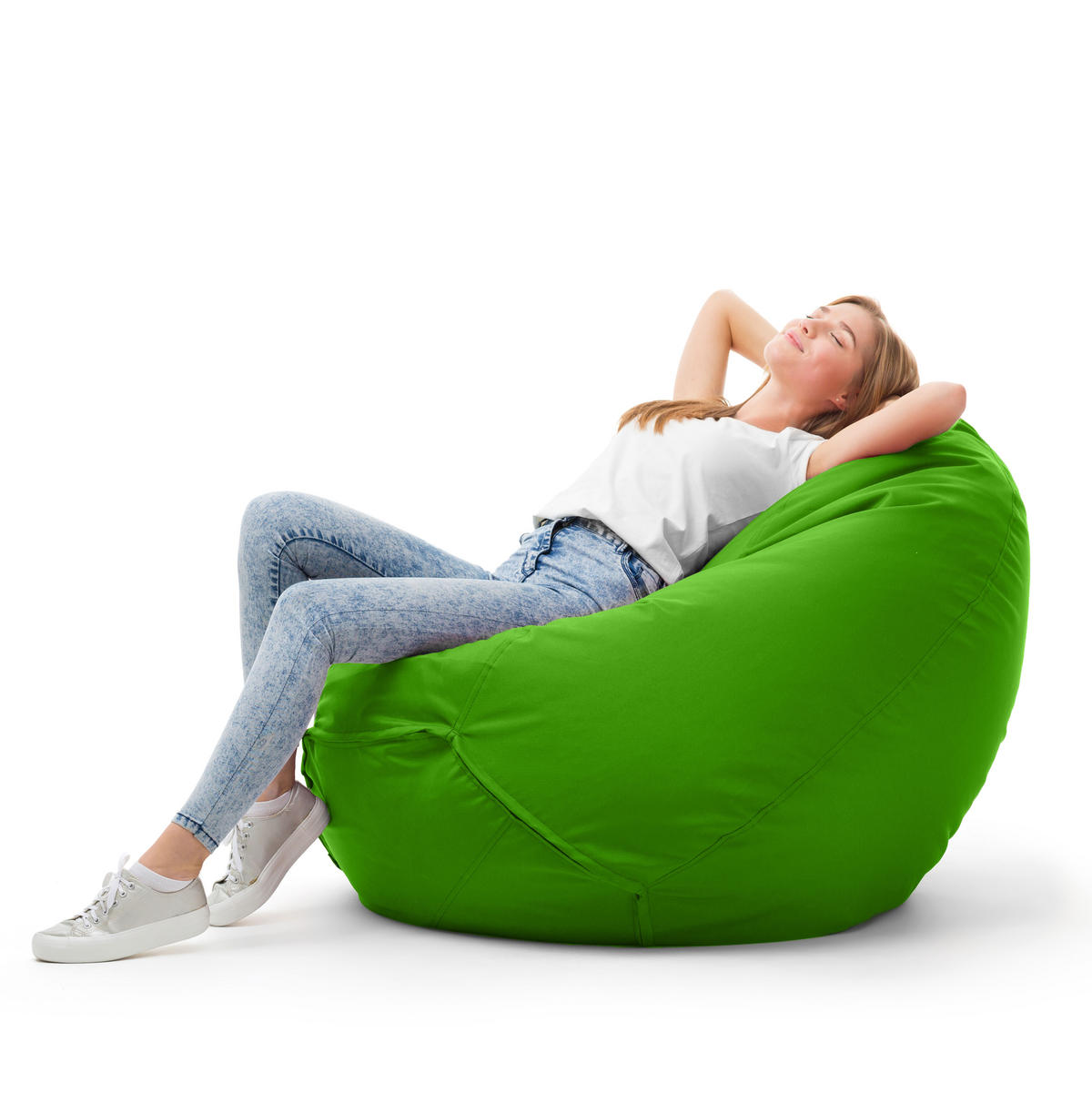 SITZSACK Classico L grün - Grün, Kunststoff (90/90/90cm) - Bruni