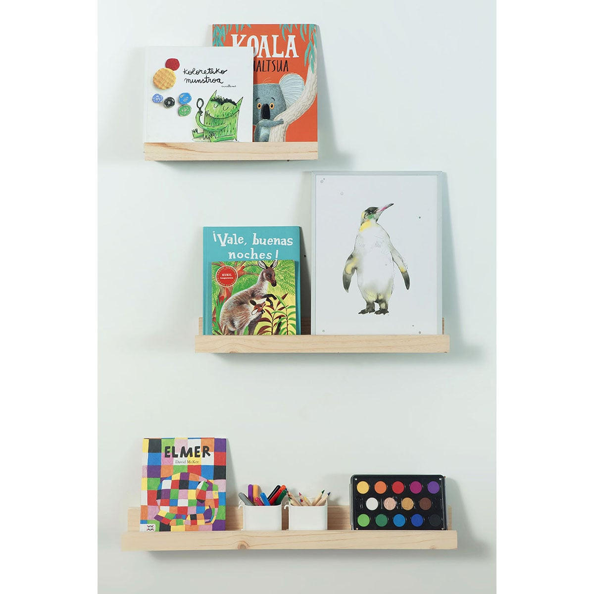 WANDREGAL aus massiver Kiefer - L60 x H7 cm - Eschefarben, Holzwerkstoff (60/7/60cm) - Calicosy