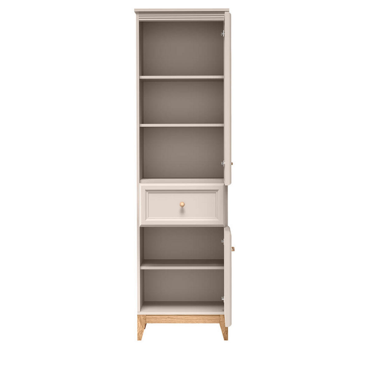 VITRINE Windsor W-6 55 x 193 x 40,5 cm Kaschmir - Kaschmir/Eichefarben, Eichenholz/Holzwerkstoff (55/193/40.5cm) - Koseto