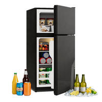 MINIKUHLSCHRANK 44.5/42.5/87.5 cm Schwarz 60L mit LED-Beleuchtung - Schwarz, Metall (44.5/87.5/42.5cm) - Oxeza