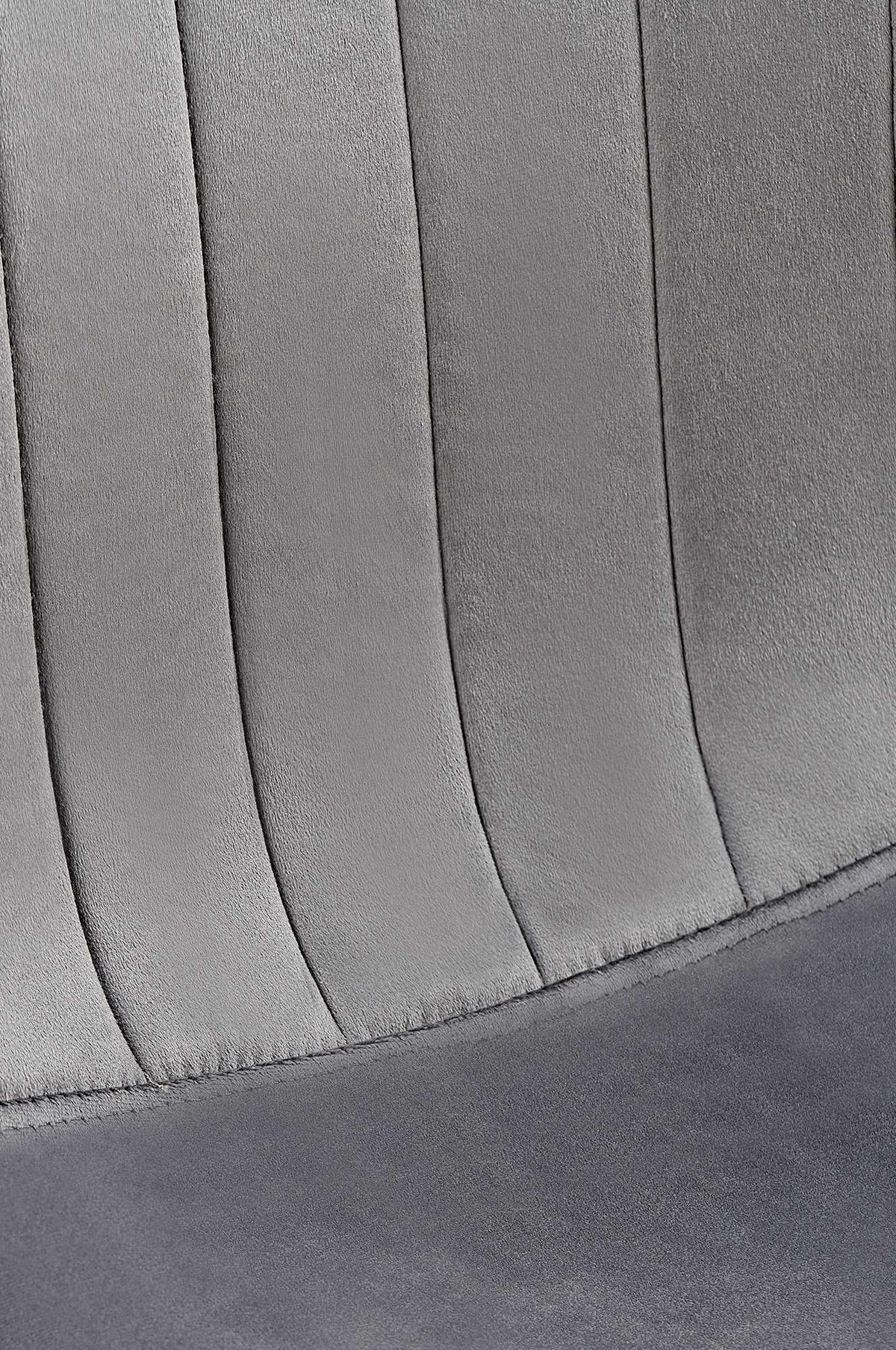 STUHL 4er Set Samt Dunkelgrau - Dunkelgrau/Schwarz, Textil/Metall (45/88/54cm) - CLP