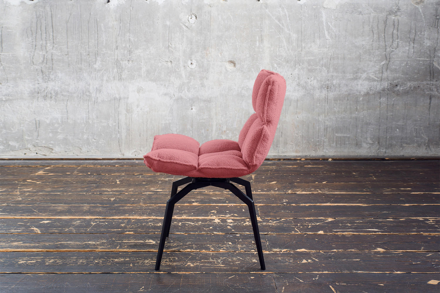 ESSZIMMERSTUHL BARO Pink Webstoff - Pink/Schwarz, Kunststoff/Textil (54/86/65cm) - KAWOLA