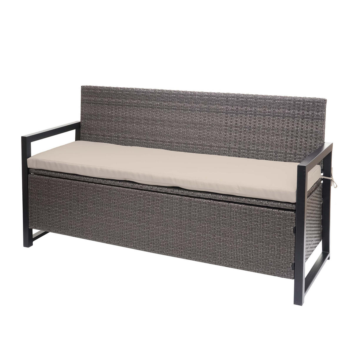POLY-RATTAN 3ER SITZBANK Grau, Beige - Beige/Grau, Kunststoff (164/87/57cm) - MCW