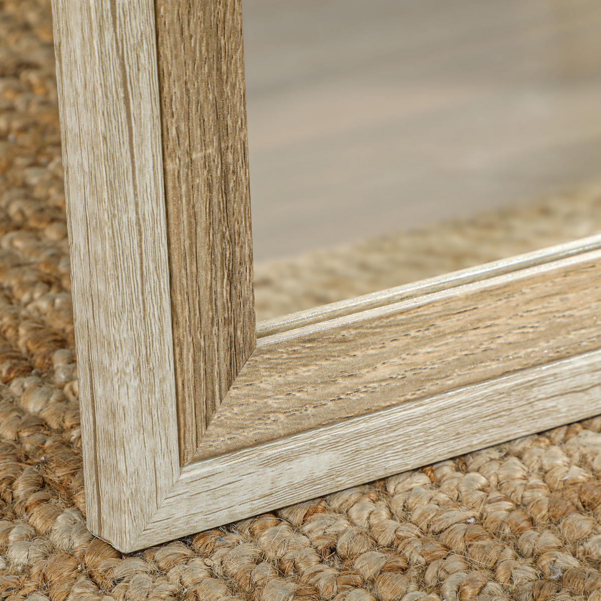 GANZKÖRPERSPIEGEL, 162,6 x 53,5 cm Standspiegel mit Ständer Weiß+Naturholz - Weiß/Naturfarben, Glas (53.3/162.6/2.5cm) - HOMCOM
