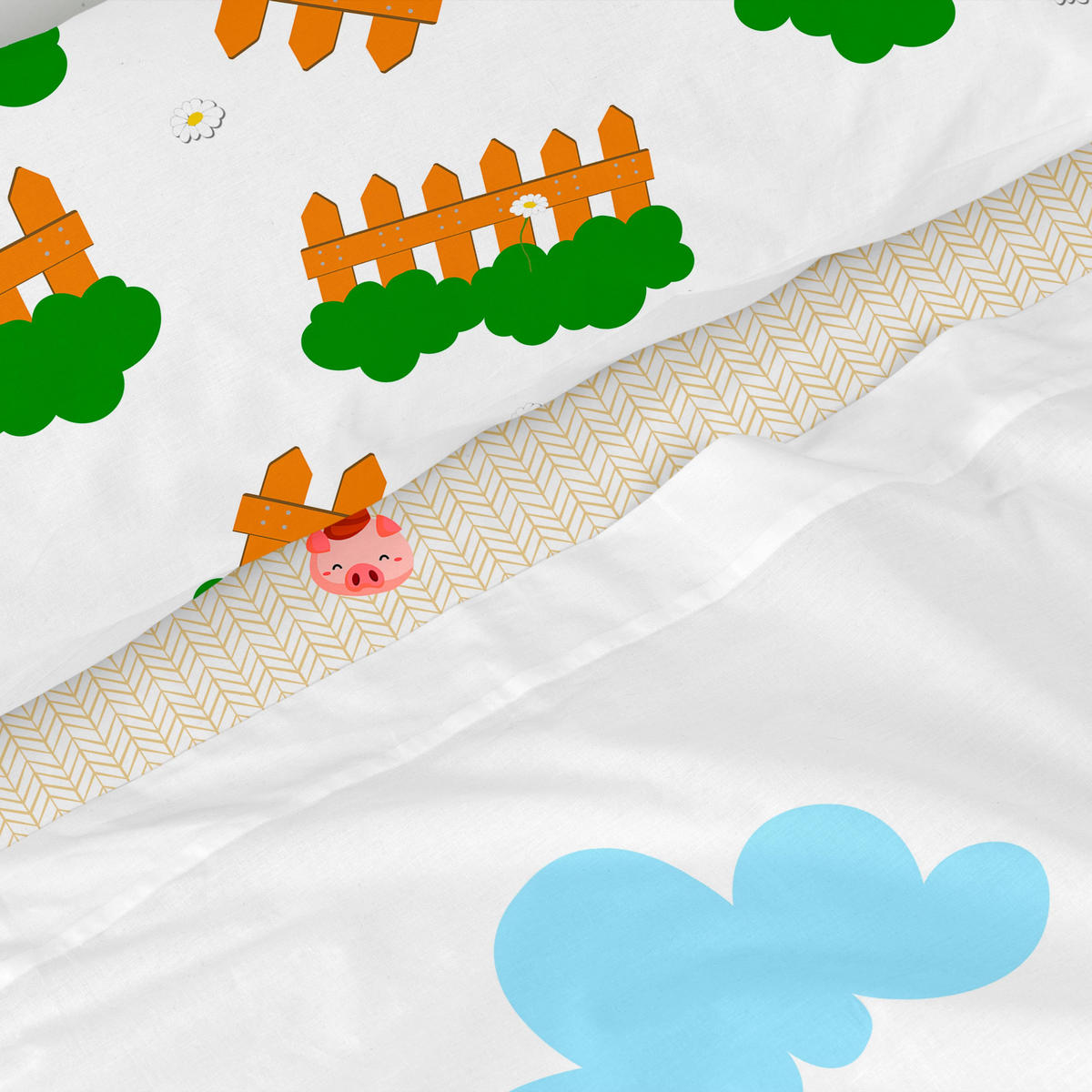 BETTWÄSCHE 2er-Set teiliges piggys 180x270 cm mehrfarbig - Multicolor, Textil (180/270cm) - Happy Friday