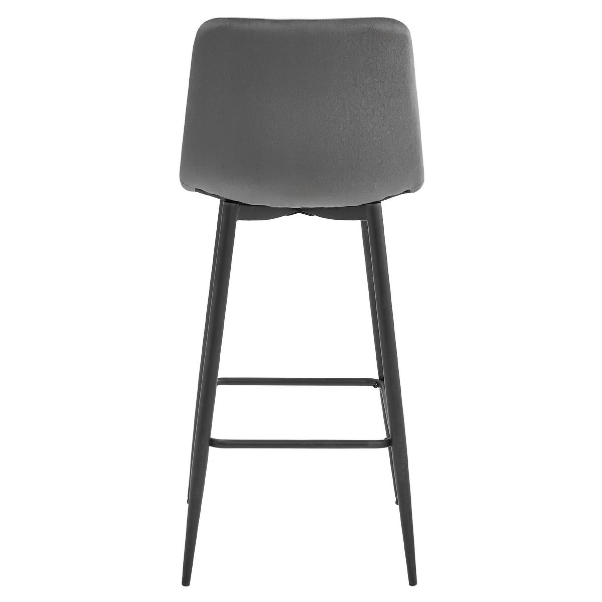 BARHOCKER 4-er Set POZZA dunkelgrauer Sitz, schwarze Basis - Dunkelgrau/Schwarz, Textil (43/104/35cm) - Valora