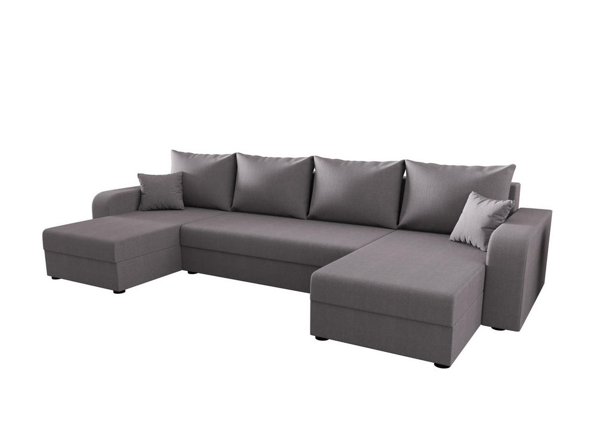 WOHNLANDSCHAFT HEWLET U BIS Cosmic 160 mit Schlaffunktion - Grau, Textil (305/90/140cm) - Bedante