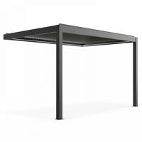 PERGOLA 3x4m, beleuchtet, motorisiert, Grau - Grau, Metall (275/257/397cm) - Oviala