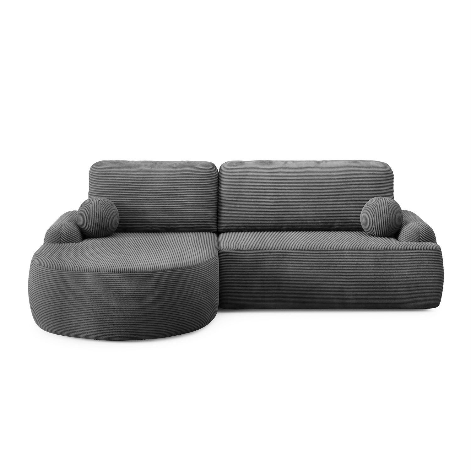 ECKSOFA CLEO II mit Schlaffunktion Version Linke Poso 60 - Grau, Kunststoff (264/172cm) - Lookway