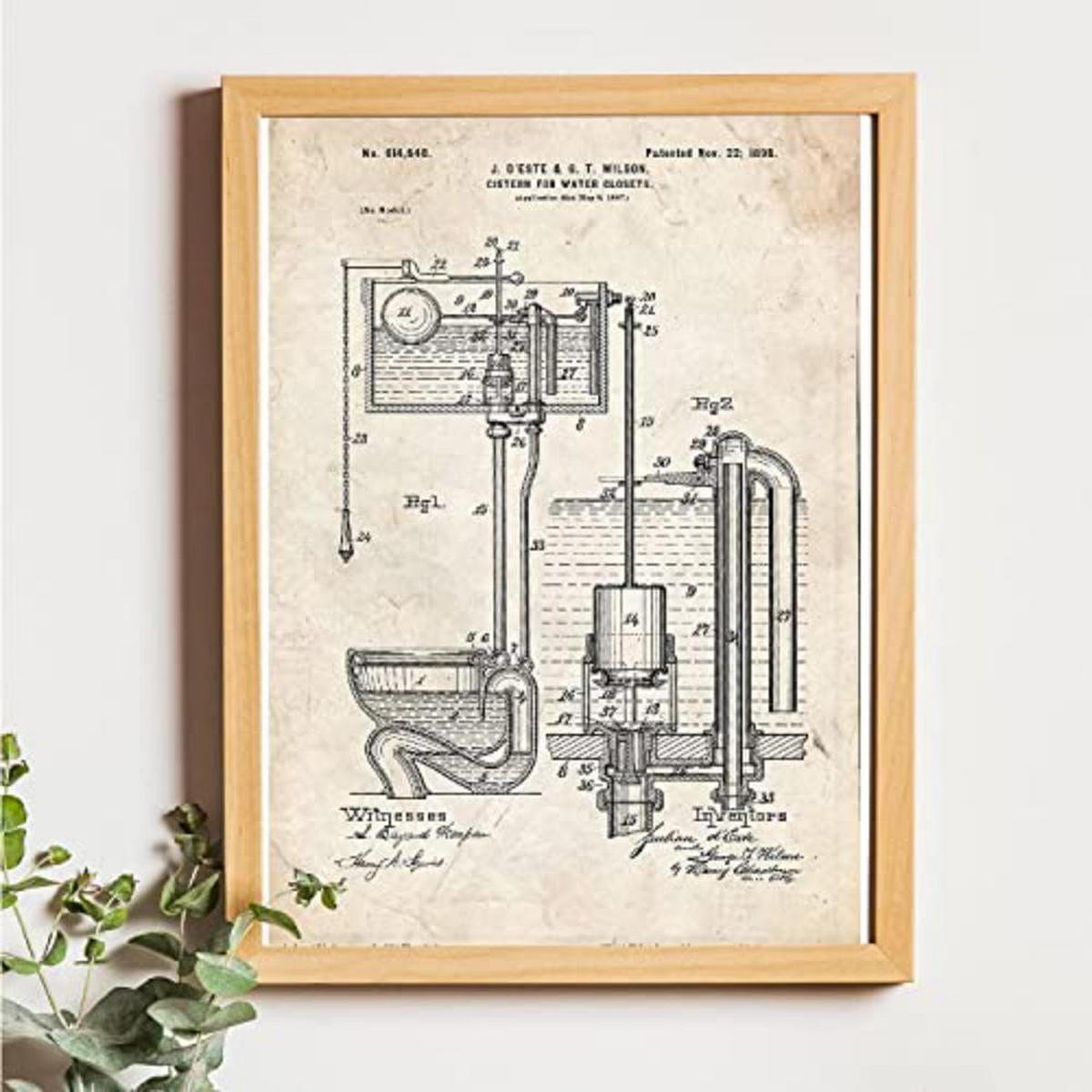 POSTER Set mit 4 Jahrgang Klinge Vater Patent A4 Schwarzer Rahmen - Schwarz, Papier (29.7/3cm) - Nacnic