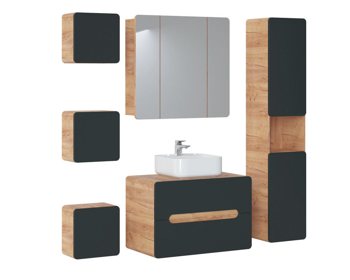 HÄNGESCHRANK ARVIDA SZK2 Kompakte Größe Eiche Grau - Grau, Holzwerkstoff (35/35/22cm) - Komodee