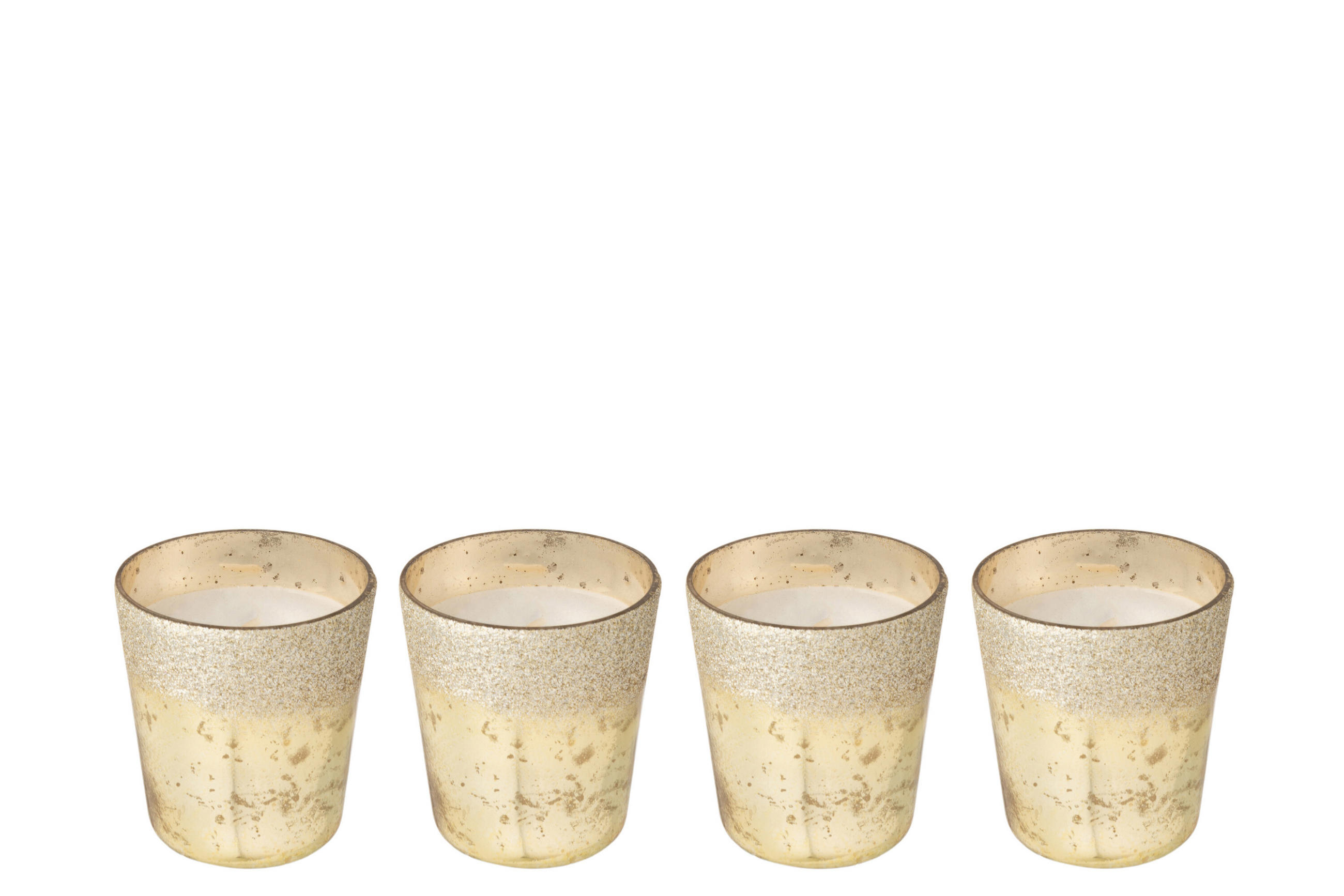DUFTKERZE M-CHIC - Glas - Champagner - 21 Std. - 4er set - Champagner, Glas (6.5/7.5cm) - J-Line