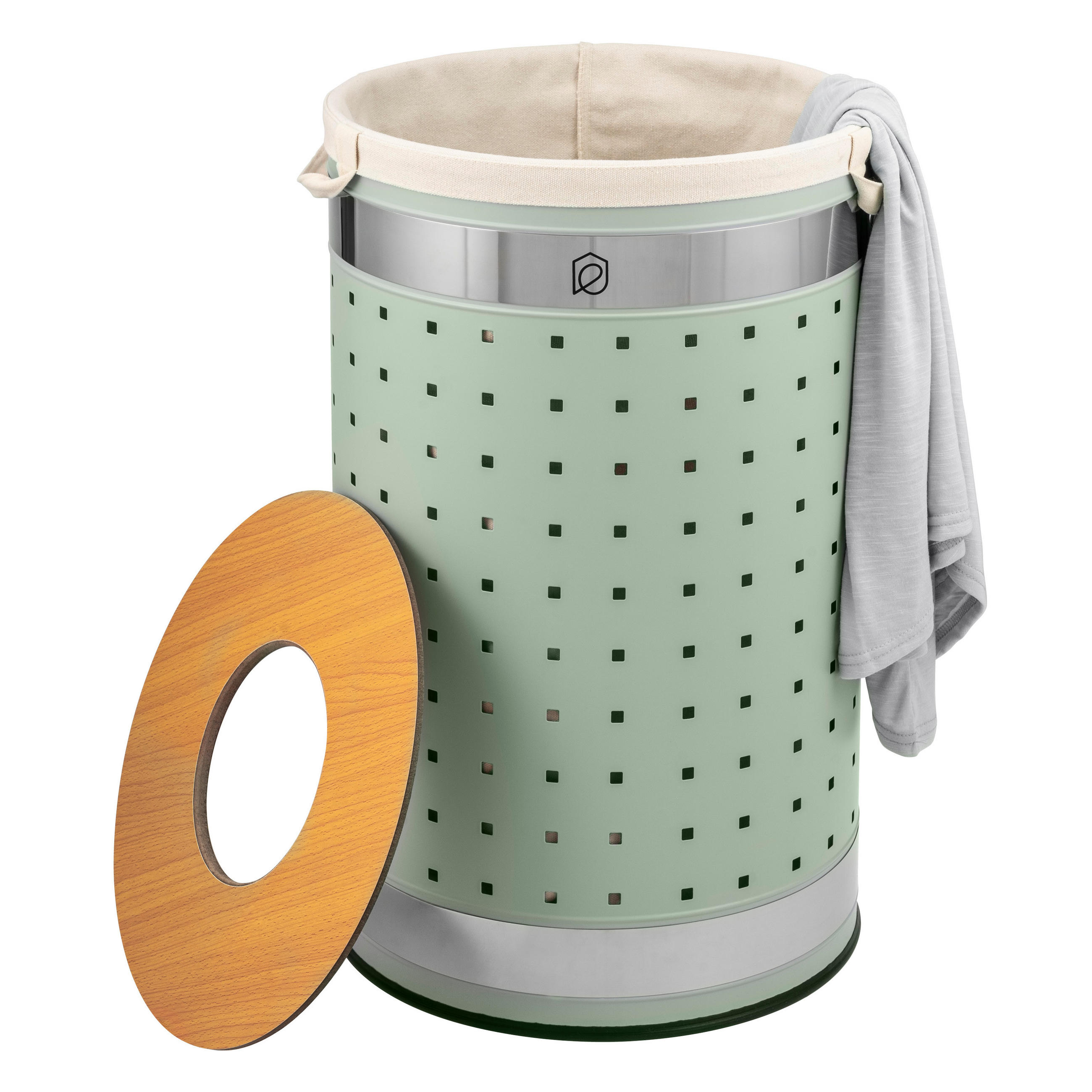 WÄSCHETONNE 50 Liter, grün - Grün, Metall (35.5/57.5/35.5cm) - eluno