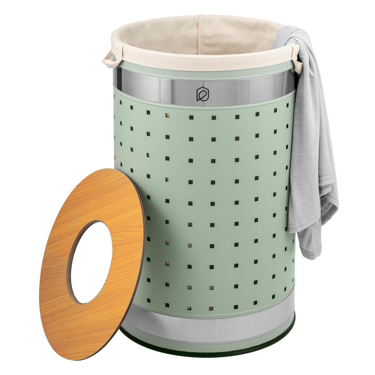 WÄSCHETONNE 50 Liter, grün - Grün, Metall (35.5/57.5/35.5cm) - eluno