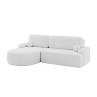 ECKSOFA mit Schlaffunktion und Bettkasten LIRA-L - 264x172x89 Weiß - Weiß, Holzwerkstoff/Textil (264/172cm) - ALTDECOR