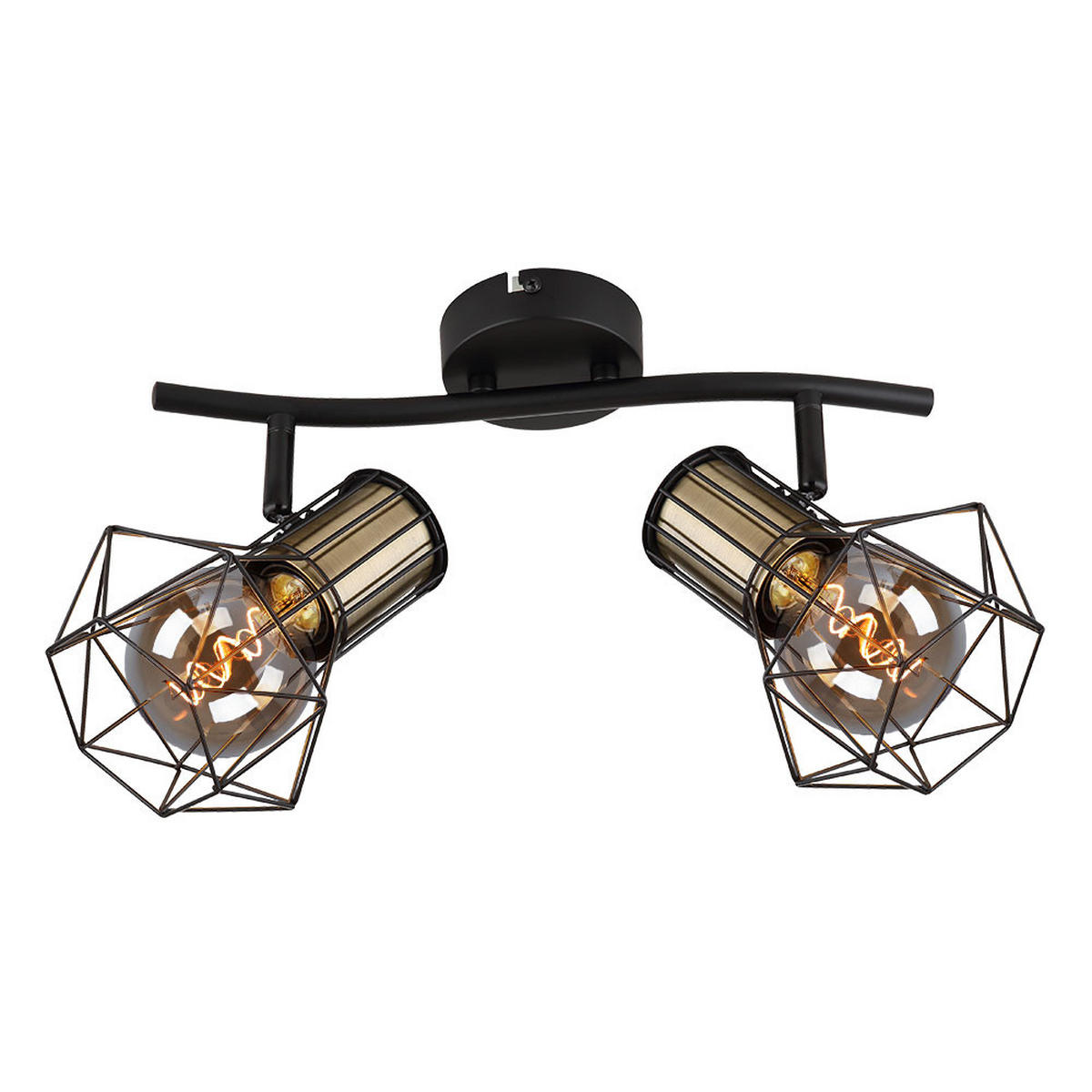 DECKENLEUCHTE Metall Schwarz Gitteroptik - Schwarz, Metall (34/13/19cm)