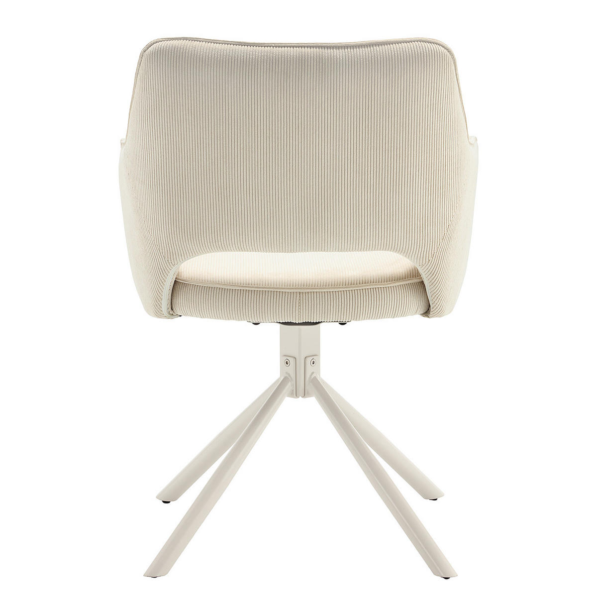 DREHBARER ARMLEHNENSTUHL - Cord / Metall - Weiß, Textil/Metall (61/85/61cm) - home24